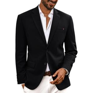 imagePJ PAUL JONES Mens Sport Coat Blazer Casual Lightweight Blazer Jackets Two Buttons Sport JacketsBlack