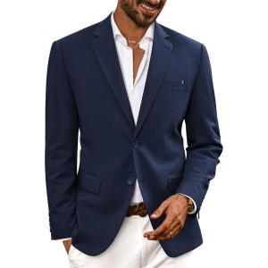 imagePJ PAUL JONES Mens Sport Coat Blazer Casual Lightweight Blazer Jackets Two Buttons Sport JacketsBlue