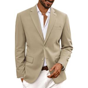 imagePJ PAUL JONES Mens Sport Coat Blazer Casual Lightweight Blazer Jackets Two Buttons Sport JacketsKhaki