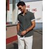 imagePJ PAUL JONES Mens Casual Button Down Shirts Short Sleeve Wrinkle Free Summer Beach Shirt Plaid Contrast Shirt with Flip CuffCarbon Gray