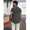 imagePJ PAUL JONES Mens Casual Button Down Shirts Short Sleeve Wrinkle Free Summer Beach Shirt Plaid Contrast Shirt with Flip CuffCarbon Gray
