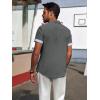 imagePJ PAUL JONES Mens Casual Button Down Shirts Short Sleeve Wrinkle Free Summer Beach Shirt Plaid Contrast Shirt with Flip CuffGray