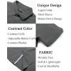 imagePJ PAUL JONES Mens Casual Button Down Shirts Short Sleeve Wrinkle Free Summer Beach Shirt Plaid Contrast Shirt with Flip CuffGray