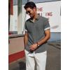 imagePJ PAUL JONES Mens Casual Button Down Shirts Short Sleeve Wrinkle Free Summer Beach Shirt Plaid Contrast Shirt with Flip CuffGray