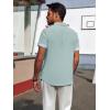 imagePJ PAUL JONES Mens Casual Button Down Shirts Short Sleeve Wrinkle Free Summer Beach Shirt Plaid Contrast Shirt with Flip CuffLight Green