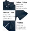 imagePJ PAUL JONES Mens Casual Button Down Shirts Short Sleeve Wrinkle Free Summer Beach Shirt Plaid Contrast Shirt with Flip CuffNavy Blue