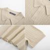imagePJ PAUL JONES Mens Knit Polo Shirt Casual Short Sleeve Hollow Out Polo Shirts Regular Fit Textured Knitted ShirtApricot