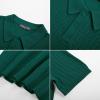 imagePJ PAUL JONES Mens Knit Polo Shirt Casual Short Sleeve Hollow Out Polo Shirts Regular Fit Textured Knitted ShirtGreen
