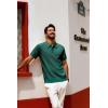 imagePJ PAUL JONES Mens Knit Polo Shirt Casual Short Sleeve Hollow Out Polo Shirts Regular Fit Textured Knitted ShirtGreen
