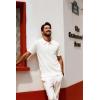 imagePJ PAUL JONES Mens Knit Polo Shirt Casual Short Sleeve Hollow Out Polo Shirts Regular Fit Textured Knitted ShirtWhite
