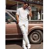 imagePJ PAUL JONES Mens Polo Shirts Quarter Zip Textured Knit Shirts Summer ShirtBeige