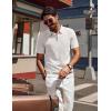imagePJ PAUL JONES Mens Polo Shirts Quarter Zip Textured Knit Shirts Summer ShirtBeige