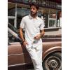 imagePJ PAUL JONES Mens Polo Shirts Quarter Zip Textured Knit Shirts Summer ShirtBeige