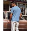 imagePJ PAUL JONES Mens Polo Shirts Quarter Zip Textured Knit Shirts Summer ShirtBlue Grey