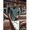 imagePJ PAUL JONES Mens Polo Shirts Quarter Zip Textured Knit Shirts Summer ShirtBluegreen
