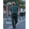 imagePJ PAUL JONES Mens Polo Shirts Quarter Zip Textured Knit Shirts Summer ShirtBluegreen