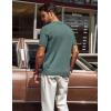 imagePJ PAUL JONES Mens Polo Shirts Quarter Zip Textured Knit Shirts Summer ShirtBluegreen