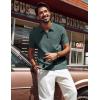 imagePJ PAUL JONES Mens Polo Shirts Quarter Zip Textured Knit Shirts Summer ShirtBluegreen