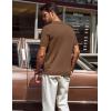 imagePJ PAUL JONES Mens Polo Shirts Quarter Zip Textured Knit Shirts Summer ShirtCoffee