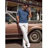 imagePJ PAUL JONES Mens Polo Shirts Quarter Zip Textured Knit Shirts Summer ShirtDark Blue