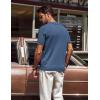 imagePJ PAUL JONES Mens Polo Shirts Quarter Zip Textured Knit Shirts Summer ShirtDark Blue