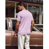 imagePJ PAUL JONES Mens Polo Shirts Quarter Zip Textured Knit Shirts Summer ShirtPink