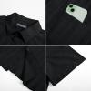 imagePJ PAUL JONES Mens Short Sleeve Button Down Shirts Cotton Plaid Shirt Fashion Casual Summer Beach ShirtsBlack