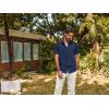 imagePJ PAUL JONES Mens Short Sleeve Button Down Shirts Cotton Plaid Shirt Fashion Casual Summer Beach ShirtsNavy Blue
