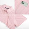 imagePJ PAUL JONES Mens Short Sleeve Button Down Shirts Cotton Plaid Shirt Fashion Casual Summer Beach ShirtsPink