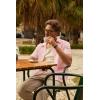imagePJ PAUL JONES Mens Short Sleeve Button Down Shirts Cotton Plaid Shirt Fashion Casual Summer Beach ShirtsPink