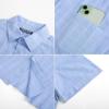 imagePJ PAUL JONES Mens Short Sleeve Button Down Shirts Cotton Plaid Shirt Fashion Casual Summer Beach ShirtsSky Blue