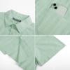 imagePJ PAUL JONES Mens Short Sleeve Button Down Shirts Cotton Plaid Shirt Fashion Casual Summer Beach ShirtsWater Green
