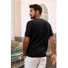 imagePJ PAUL JONES Mens TShirts Crewneck Short Sleeve Tee Textured Knit Pullover TopsBlack