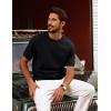 imagePJ PAUL JONES Mens TShirts Crewneck Short Sleeve Tee Textured Knit Pullover TopsBlack