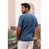 imagePJ PAUL JONES Mens TShirts Crewneck Short Sleeve Tee Textured Knit Pullover TopsBlue