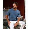 imagePJ PAUL JONES Mens TShirts Crewneck Short Sleeve Tee Textured Knit Pullover TopsBlue