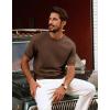 imagePJ PAUL JONES Mens TShirts Crewneck Short Sleeve Tee Textured Knit Pullover TopsBrown