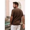 imagePJ PAUL JONES Mens TShirts Crewneck Short Sleeve Tee Textured Knit Pullover TopsBrown