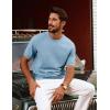 imagePJ PAUL JONES Mens TShirts Crewneck Short Sleeve Tee Textured Knit Pullover TopsGray Blue