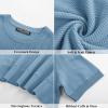 imagePJ PAUL JONES Mens TShirts Crewneck Short Sleeve Tee Textured Knit Pullover TopsGray Blue