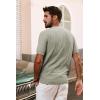 imagePJ PAUL JONES Mens TShirts Crewneck Short Sleeve Tee Textured Knit Pullover TopsGreen Khaki
