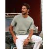 imagePJ PAUL JONES Mens TShirts Crewneck Short Sleeve Tee Textured Knit Pullover TopsGreen Khaki