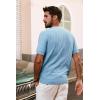 imagePJ PAUL JONES Mens TShirts Crewneck Short Sleeve Tee Textured Knit Pullover TopsLight Blue