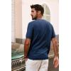 imagePJ PAUL JONES Mens TShirts Crewneck Short Sleeve Tee Textured Knit Pullover TopsNavy Blue