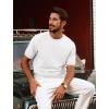 imagePJ PAUL JONES Mens TShirts Crewneck Short Sleeve Tee Textured Knit Pullover TopsWhite