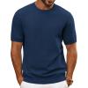 imagePJ PAUL JONES Mens TShirts Crewneck Short Sleeve Tee Textured Knit Pullover TopsNavy Blue