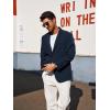 imagePJ PAUL JONES Mens Blazer Casual Linen Sport Coat Two Button Lightweight Suit Blazer JacketsDark Blue