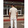 imagePJ PAUL JONES Mens Knit Polo Shirt Short Sleeve Textured Polo Shirts Casual Summer Collared Polo T ShirtApricot