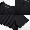 imagePJ PAUL JONES Mens Knit Polo Shirt Short Sleeve Textured Polo Shirts Casual Summer Collared Polo T ShirtBlack