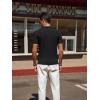 imagePJ PAUL JONES Mens Knit Polo Shirt Short Sleeve Textured Polo Shirts Casual Summer Collared Polo T ShirtBlack